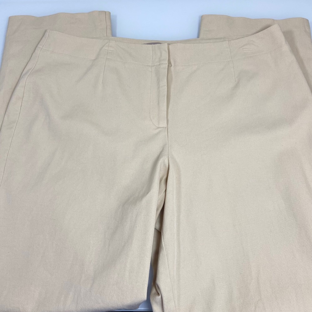 Chico's Women's Size 2.5 (US 14) Beige Cotton Blend Dress Pants Career Casual